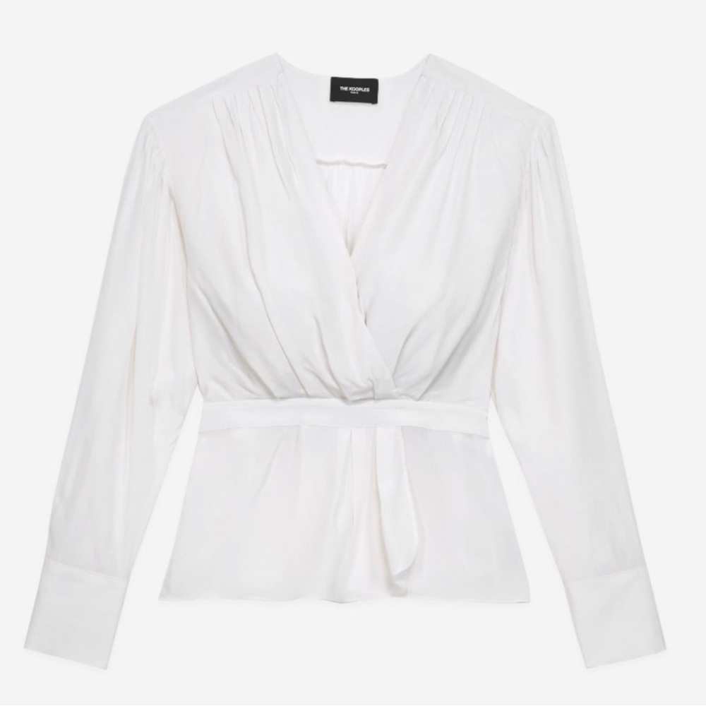 The Kooples Silk Wrap Blouse, Size Small - NWT